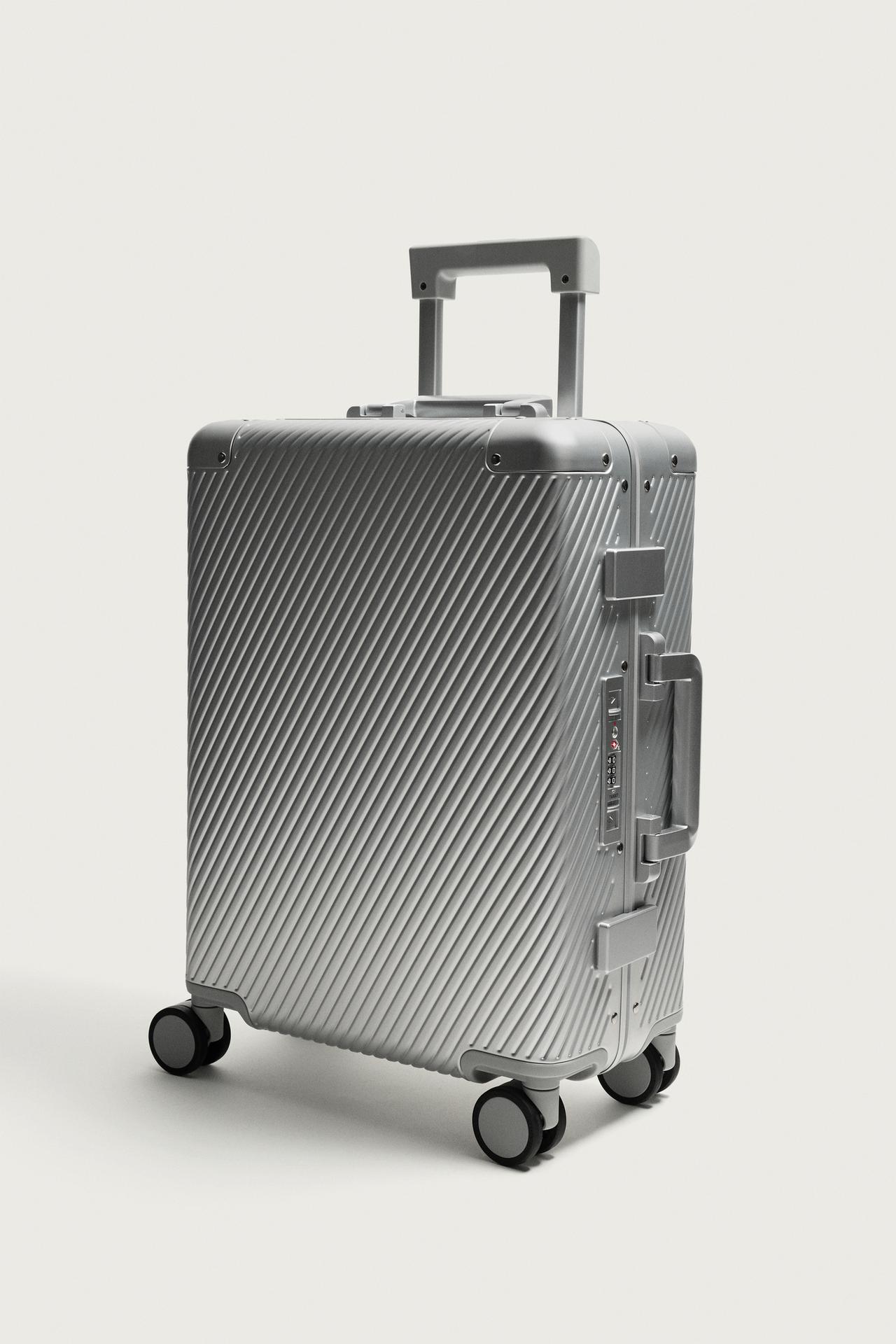ALUMINUM CARRY-ON SUITCASE — Silver