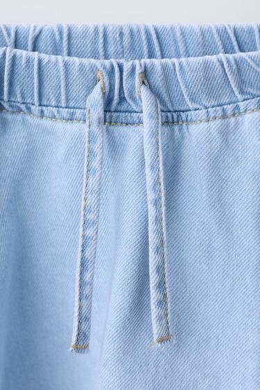 FLORAL DENIM BERMUDA SKIRT - Light blue by Zara - Image 2