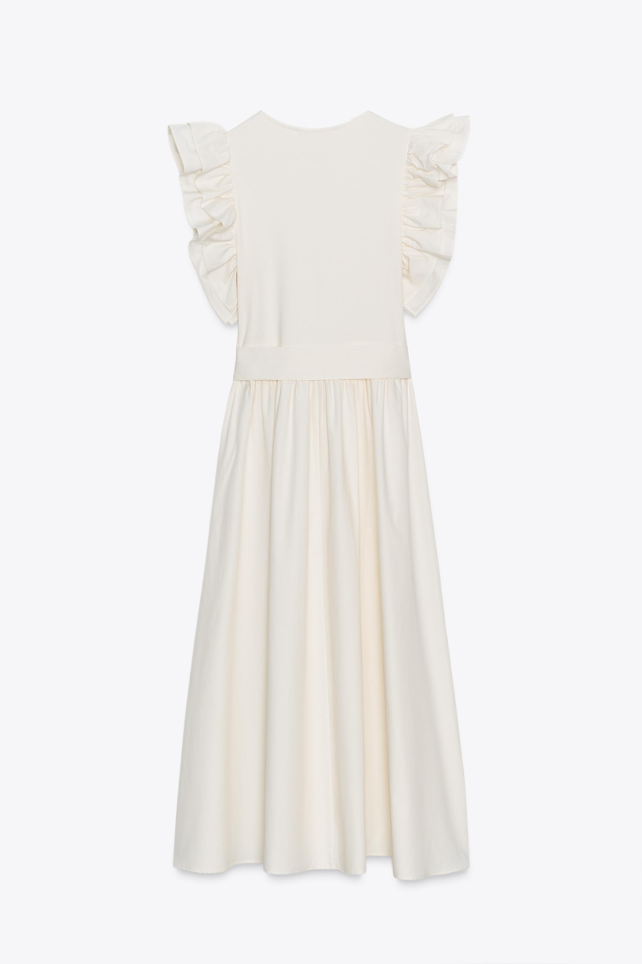 ZARA フリルコンビワンピース 0264/451 フリルコンビワンピース - エクリュ | ZARA Japan / 日本