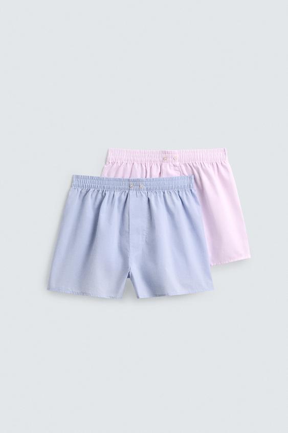 TWO-PACK OF COMBINED POPLIN BOXERS