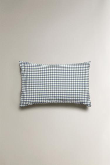 TAIE D’OREILLER COTON VICHY - Bleu de Zara - Image 2