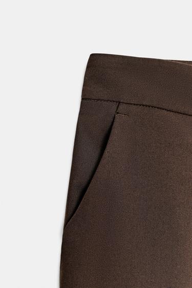 LONG BERMUDA SHORTS WITH DARTS - Brown by Zara - Image 8