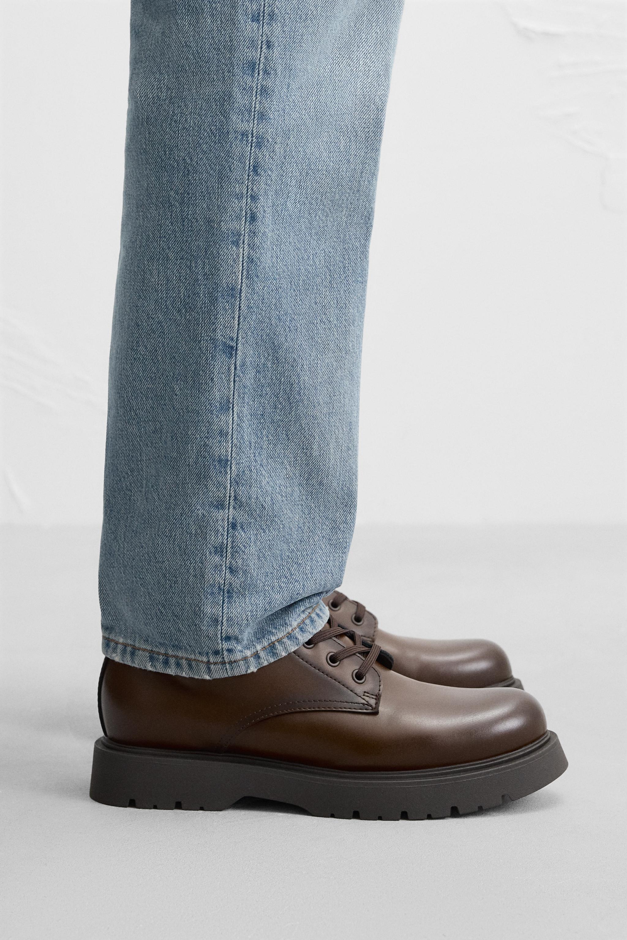 ボリュームソールレースアップブーツ - ブラック | ZARA Japan