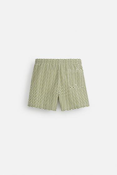 WAVY MID-LENGTH SWIMMING TRUNKS - Ecru by Zara - Image 1