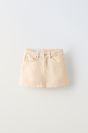 Zara DENIM MINI SKIRT - Tangerine