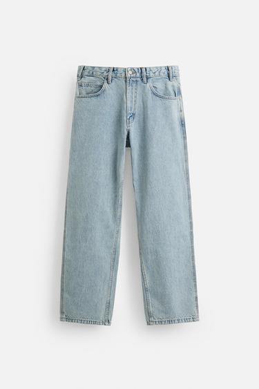 RELAXED FIT DRAWSTRING JEANS - Light blue by Zara