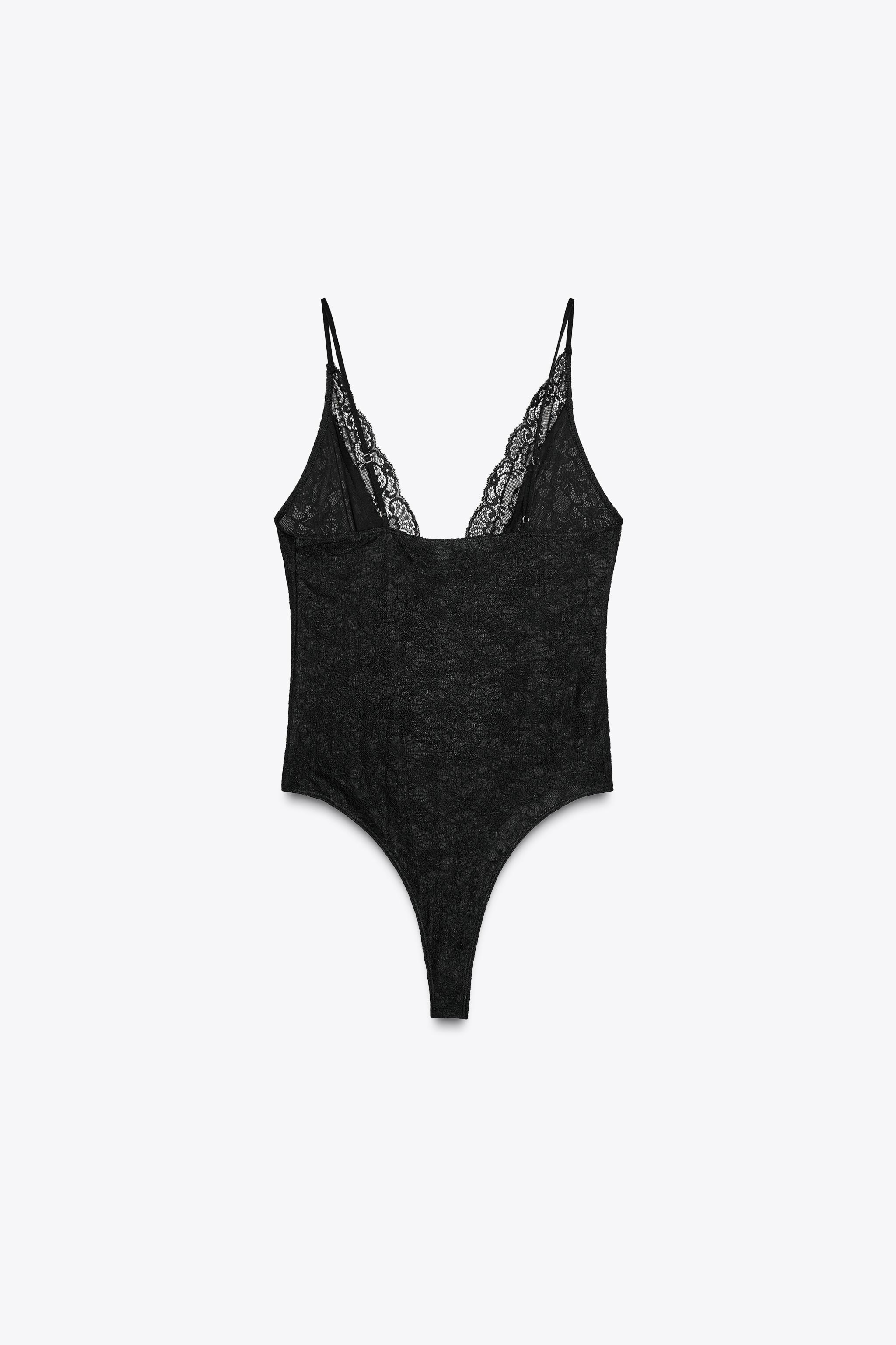 ZARA リボンレースボディスーツ 6050/360 リボンレースボディスーツ - ブラック | ZARA Japan / 日本