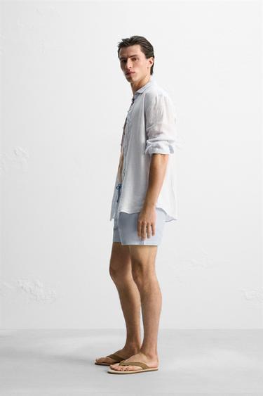 MAILLOT DE BAIN COURT SEERSUCKER - Bleu ciel de Zara - Image 4