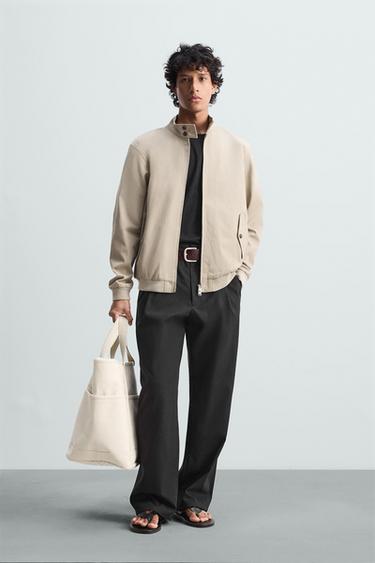 CAZADORA BOMBER ALGODÓN - Beige de Zara - Imagen 0