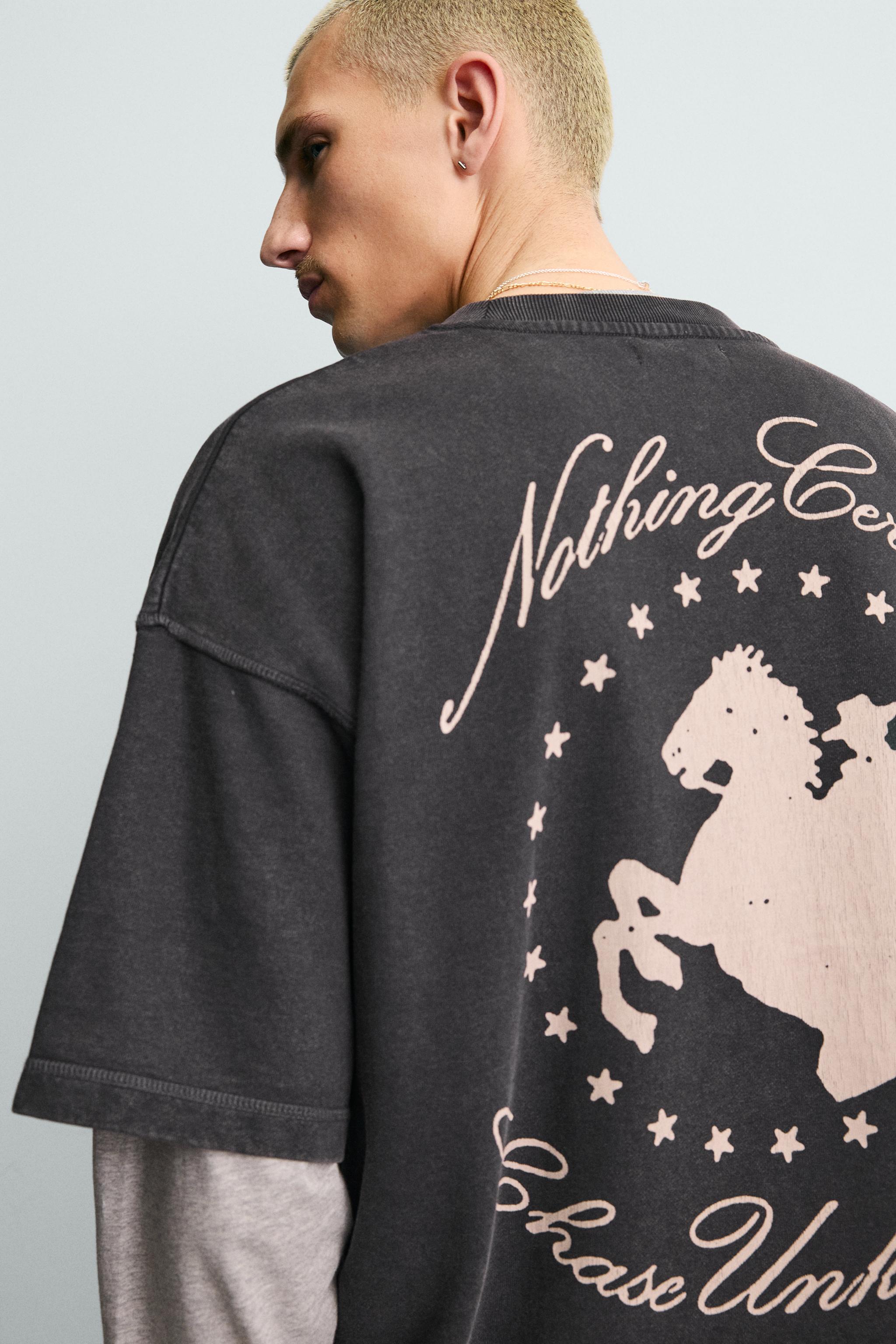 SWEAT DÉLAVÉ GRAPHIQUE CHEVAUX