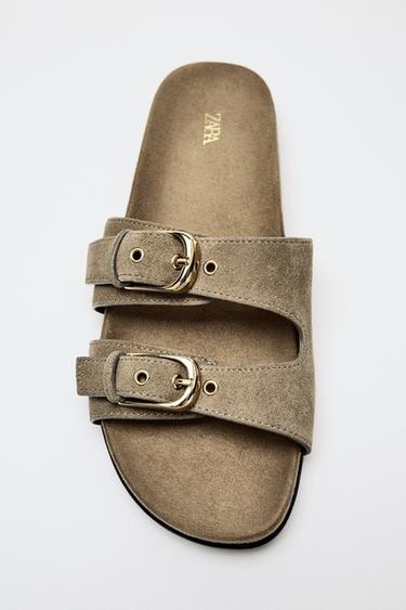 SANDALIA HEBILLAS SERRAJE - Gris Topo de Zara