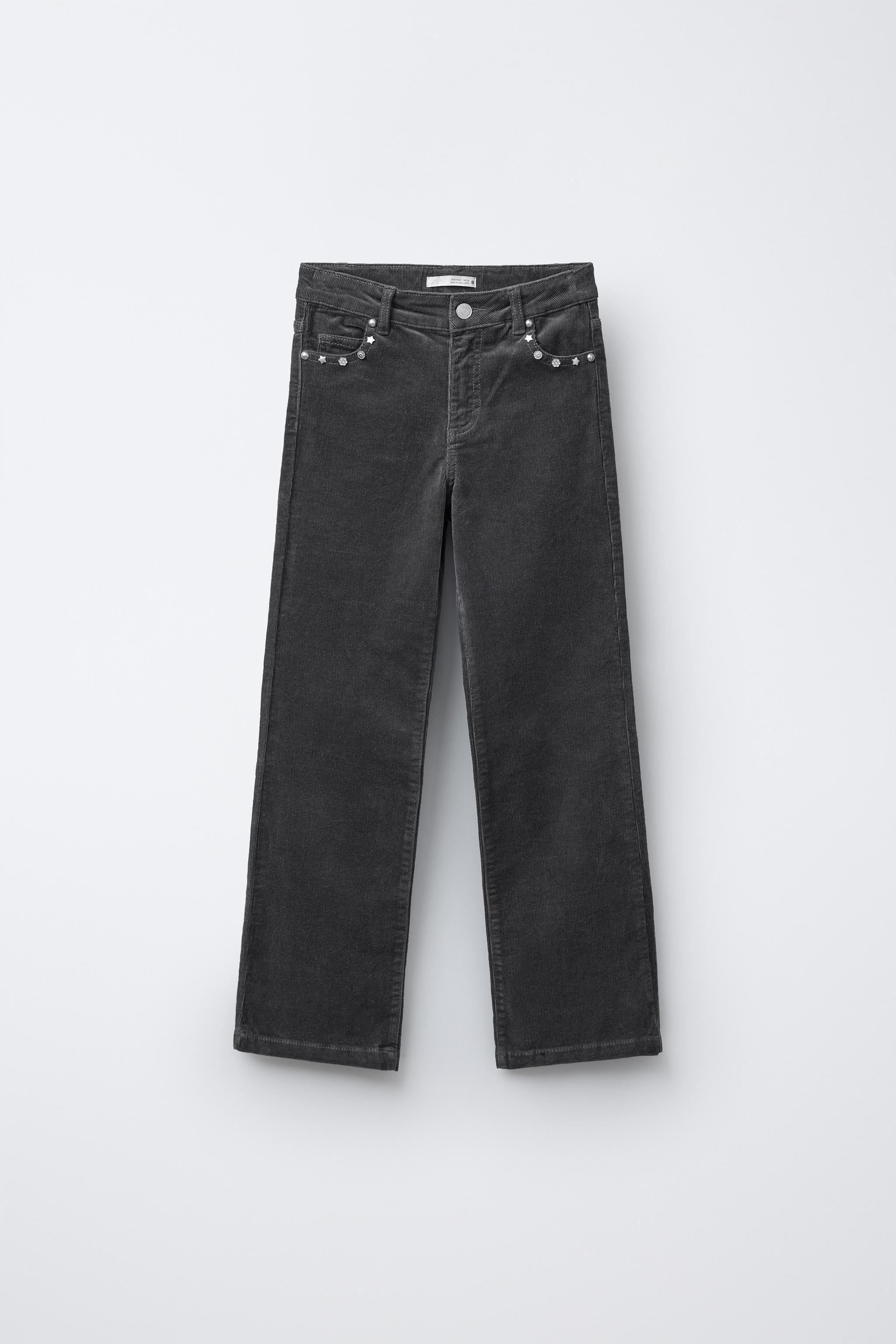 STRAIGHT CORDUROY PANTS WITH STUDS