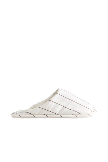 STRIPED MULE SLIPPERS - Beige by Zara