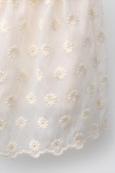 EMBROIDERED LACE SKIRT - Ecru by Zara - Image 3