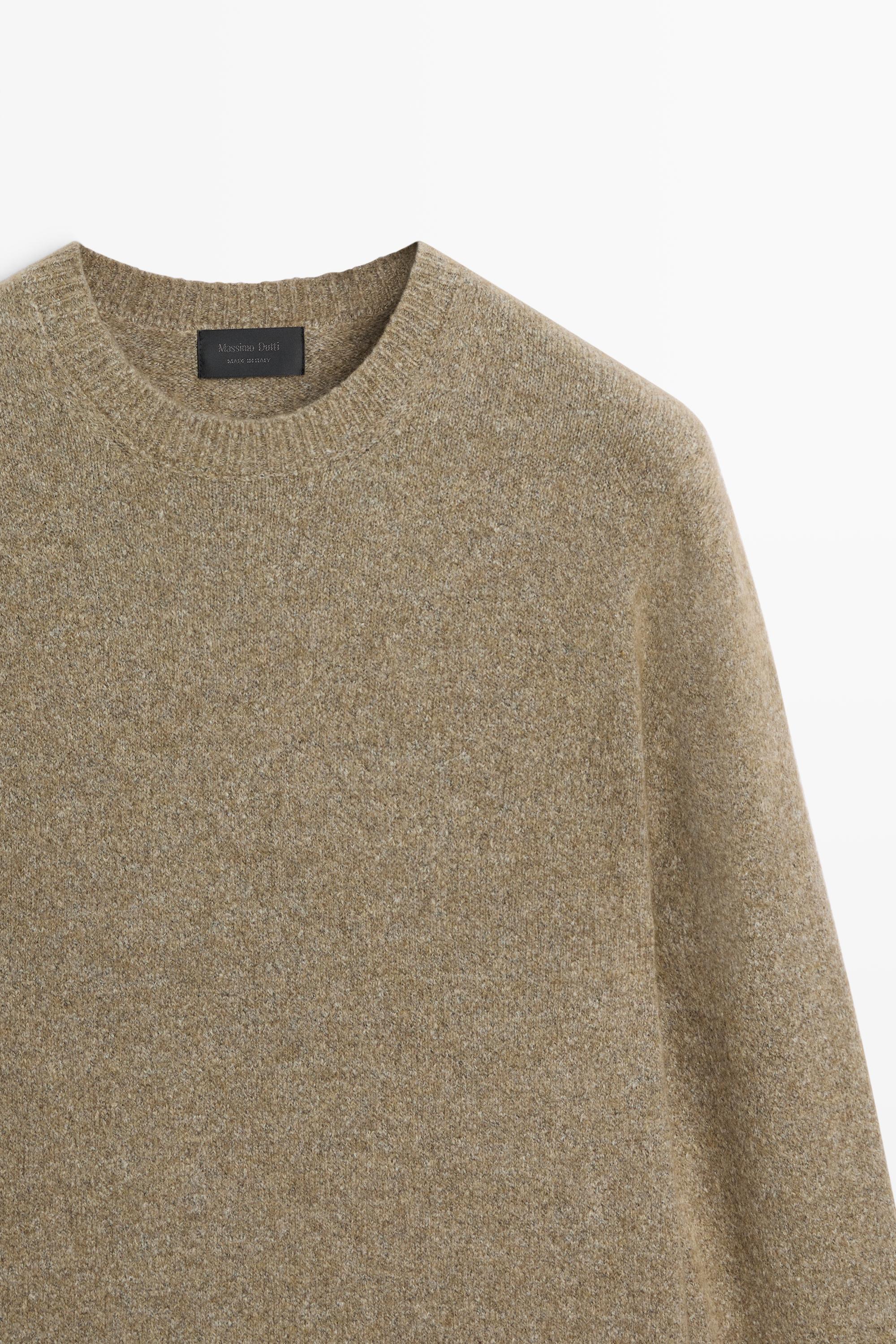 Pull en maille coton, col rond