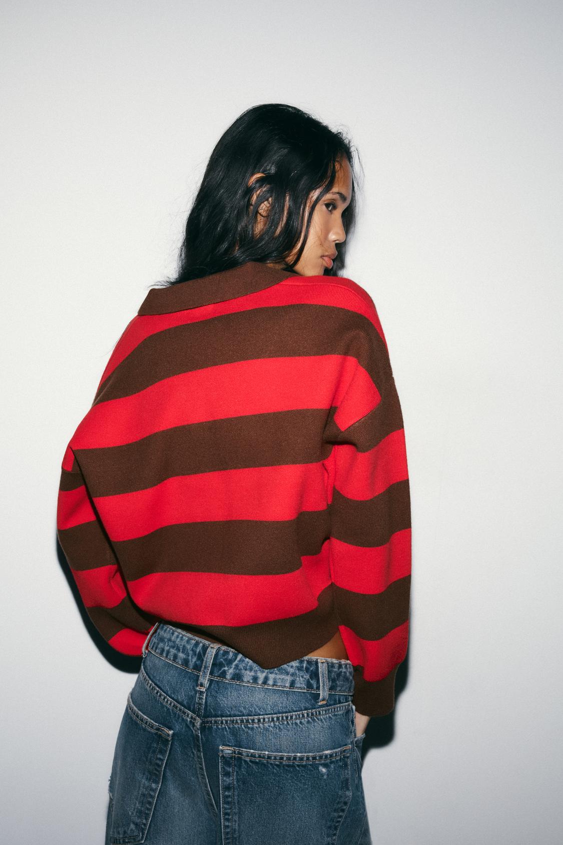 STRIPED KNIT POLO SHIRT