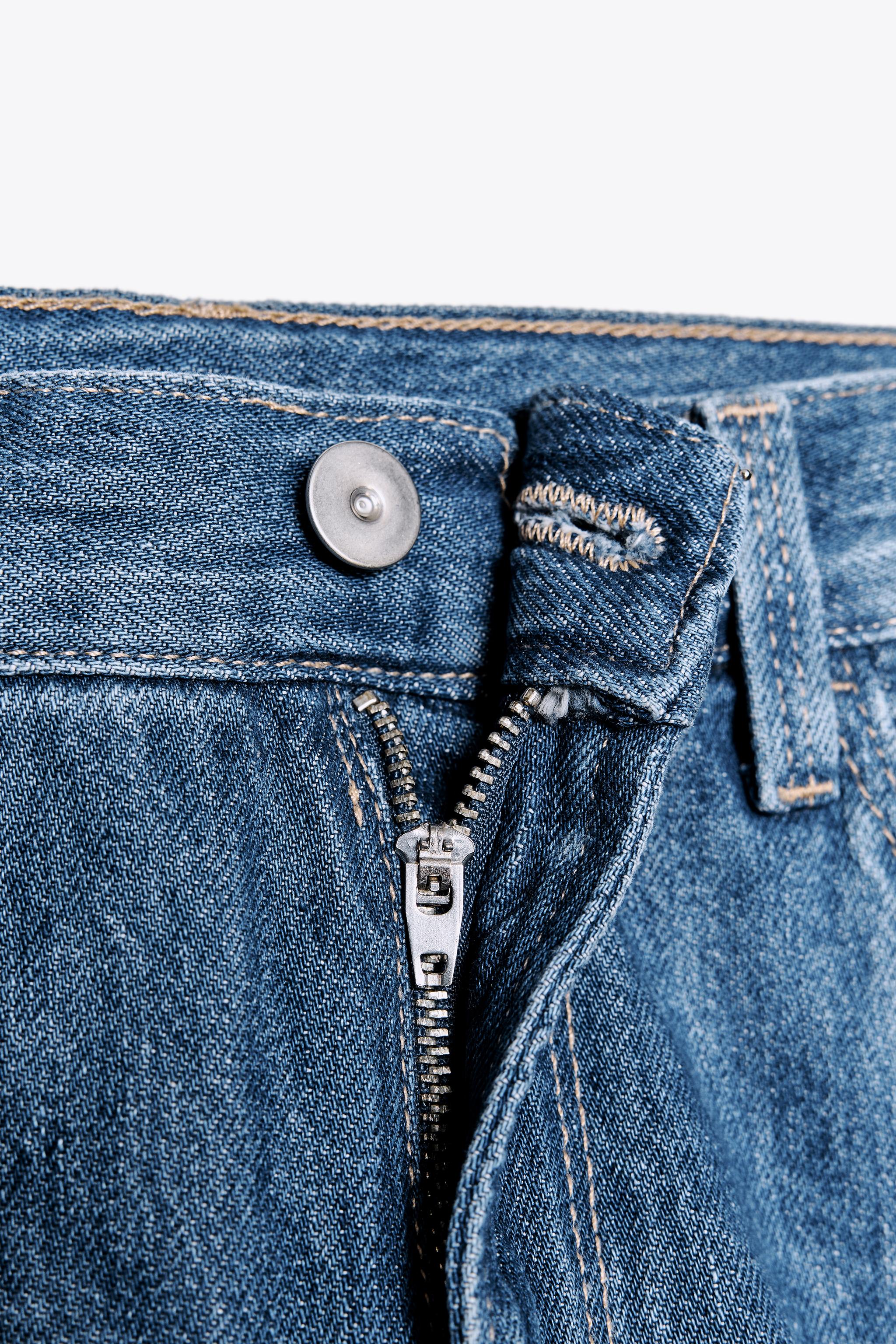 【ZARA】TRF バギー ストレート ミッドライズジーン 6688/017 TRF MID-RISE STRAIGHT BAGGY JEANS - Navy blue | ZARA United