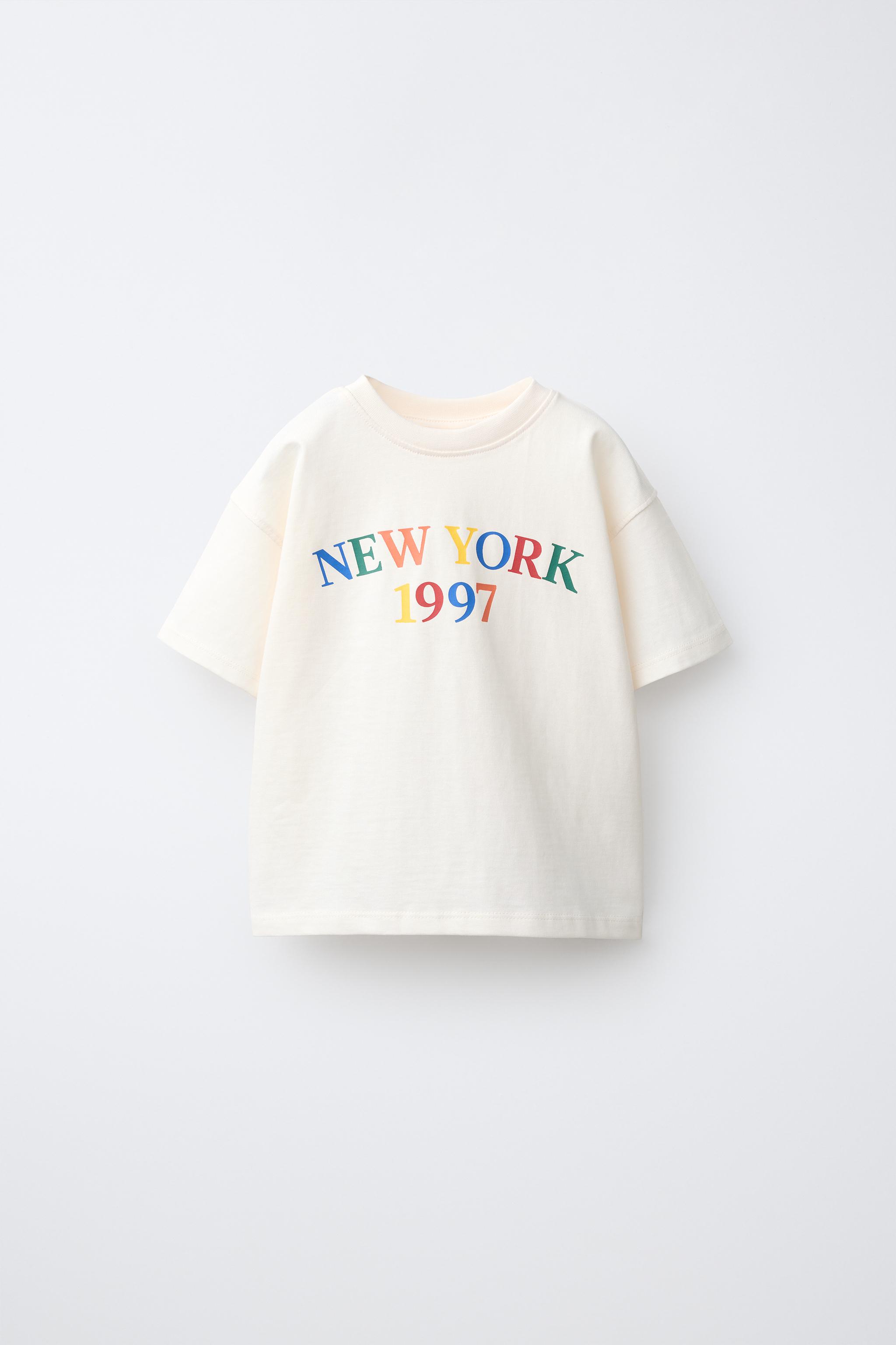 TEXT PRINT T-SHIRT — Ecru