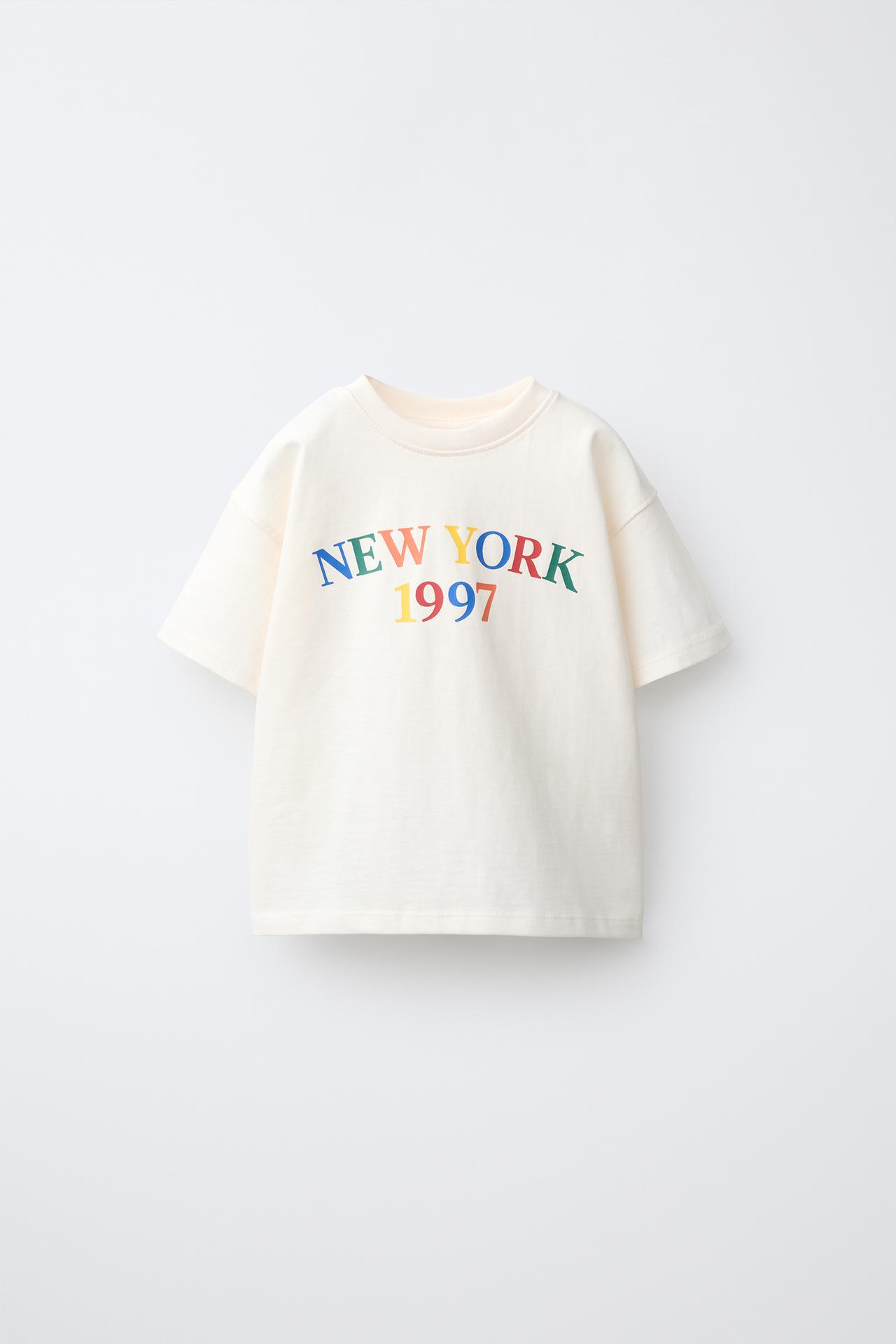TEXT PRINT T-SHIRT — Ecru