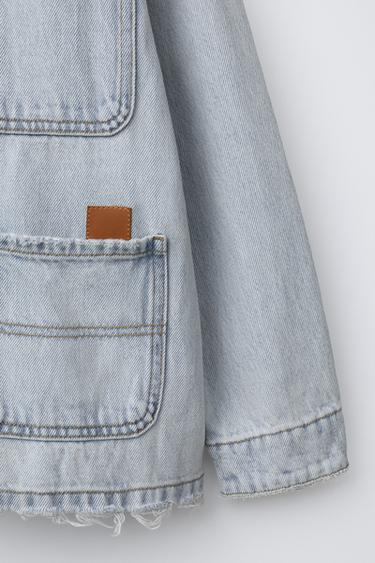 DENIM OVERSHIRT WITH POCKETS - Blue by Zara - Image 3