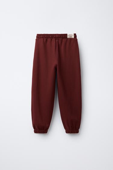 SWEATSHIRT AND JOGGERS WITH TEXT - Burgundy by Zara - Image 5