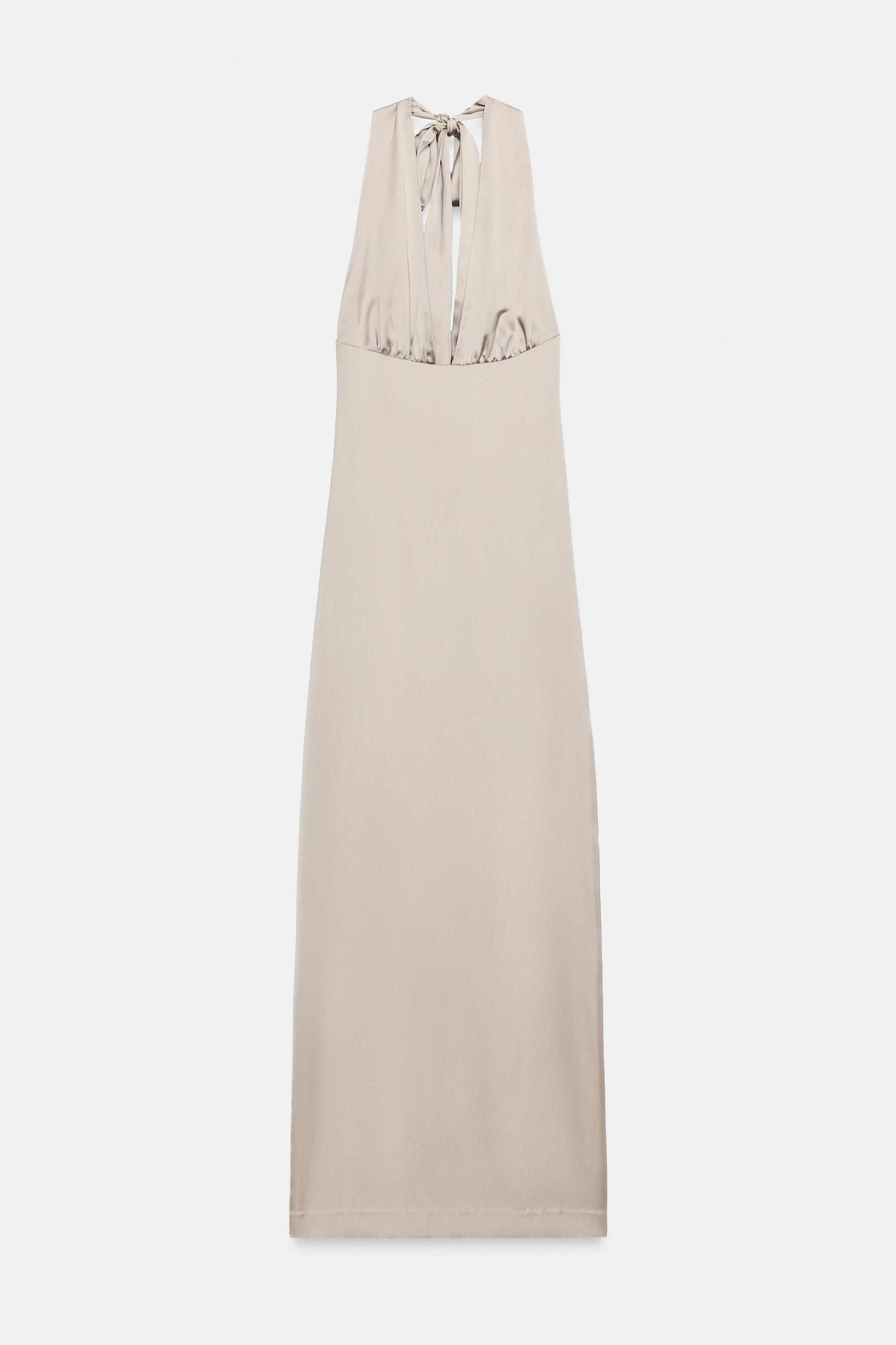 ROBE LONGUE SATINÉE HALTER