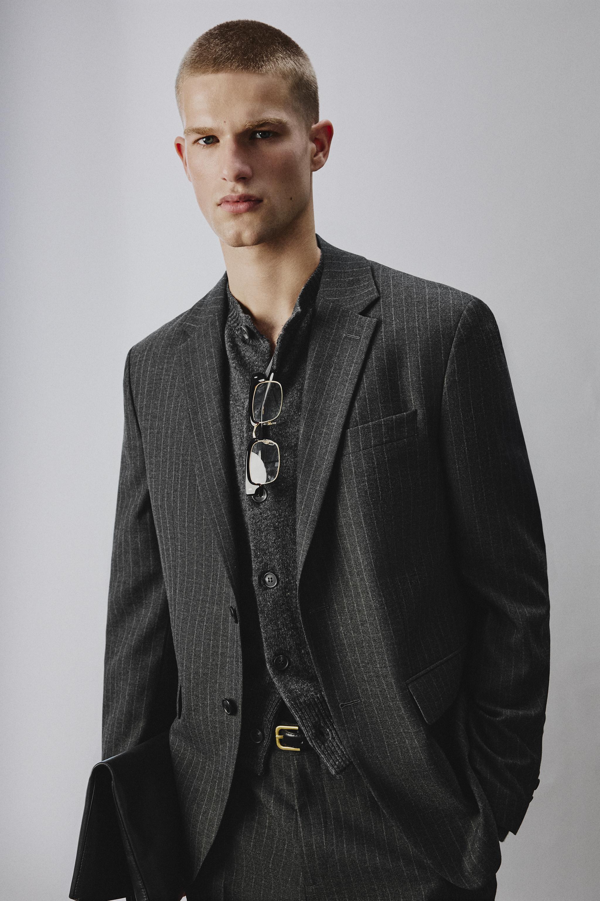 VESTE DE COSTUME À RAYURES