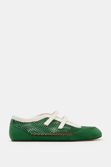 FLATS DEPORTIVOS REJILLA - Verde de Zara - Imagen 0