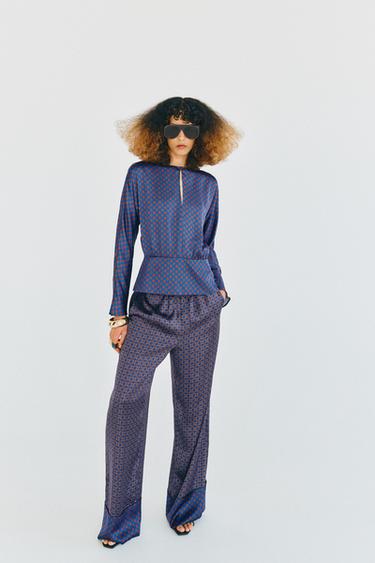 SATIN PRINTED TROUSERS - Multicoloured by Zara