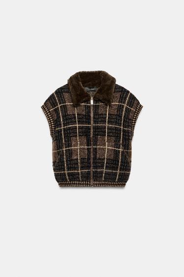 CONTRAST CHECK KNIT VEST - Multicoloured by Zara - Image 0