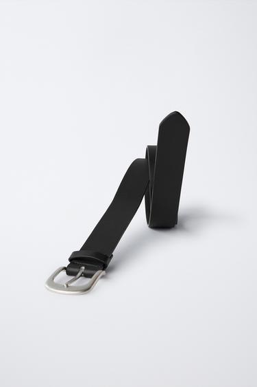 LEATHER-EFFECT BELT - Black by Zara