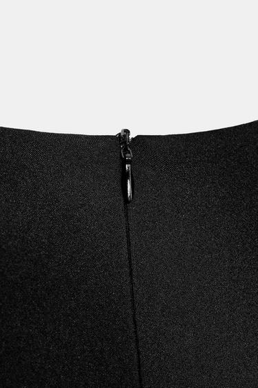 ROBE MIDI BIMATIÈRE À ÉPAULETTES - Noir / Blanc de Zara - Image 9