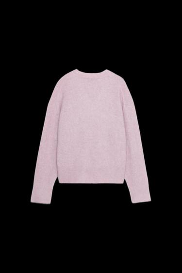 PULLOVER AUS STRICK MIT GEBÜRSTETEM EFFEKT - Flieder von Zara