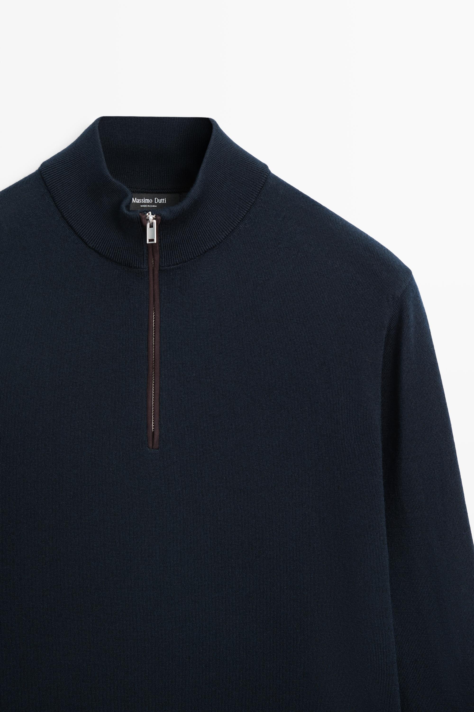 Pull col montant en maille mérinos mélangée