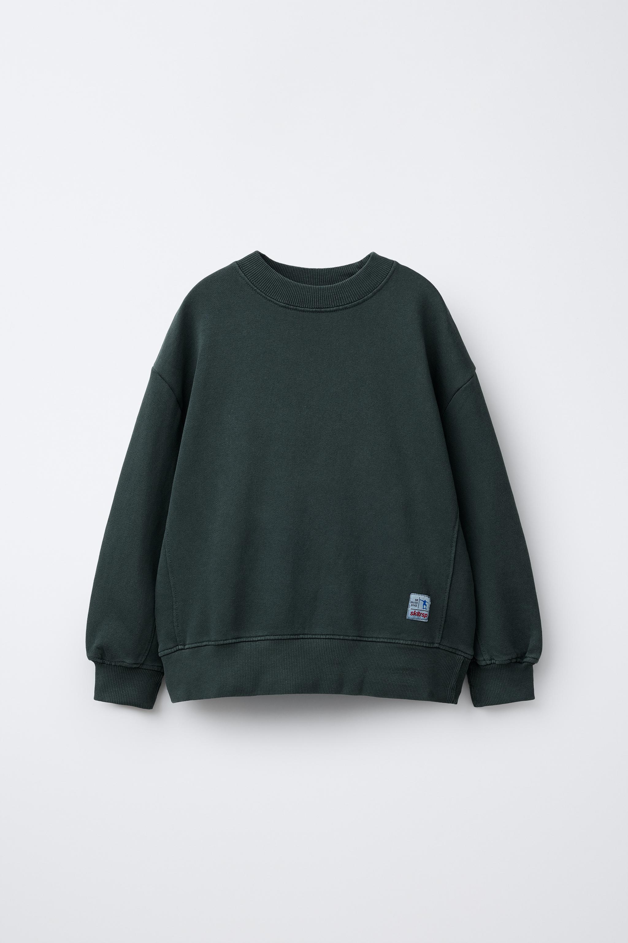 user_aca3fdf3 0728 GARMENT DYE LABEL SWEATSHIRT - Emerald | ZARA Canada