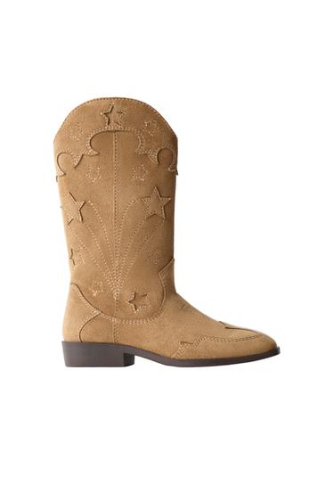 STAR COWBOY BOOTS - Brown by Zara
