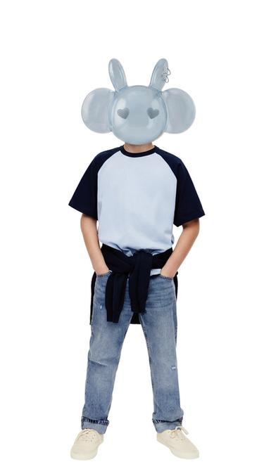 Zara RIPPED STRAIGHT JEANS - Mid-blue