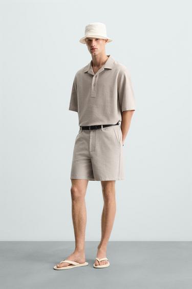 Zara RELAXED FIT SHORTS - Mid-gray