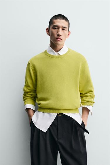 LIGHTWEIGHT COTTON JUMPER - Lime by Zara