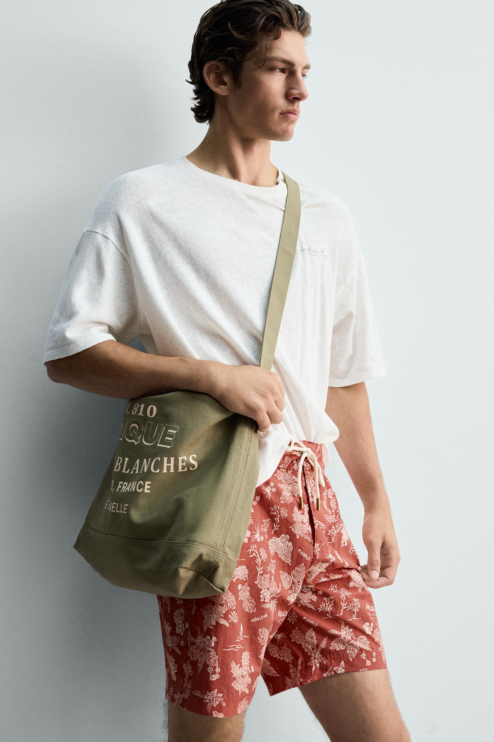 FABRIC SHOPPER BAG - Water Green | ZARA United States