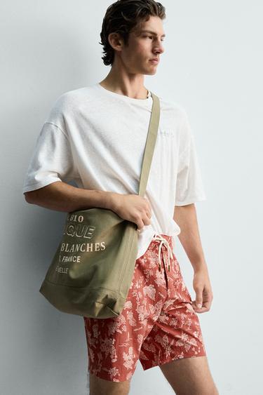 SAC SHOPPER EN TISSU - Vert d'eau de Zara - Image 1