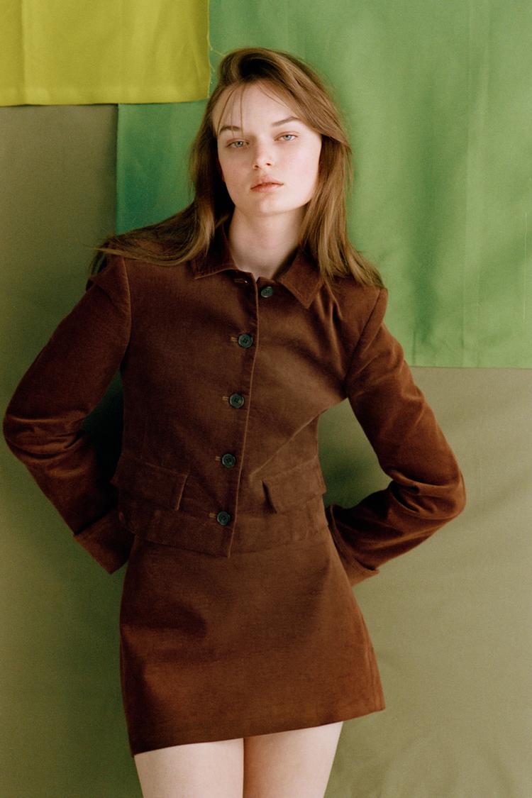 Brown Velvet Woman Velvet Jacket Brown Velvet Winter Padded Jacket