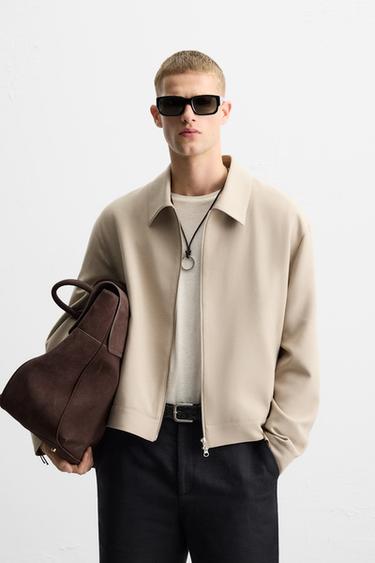 REGULAR FIT ZIP-UP JACKET - Sand by Zara