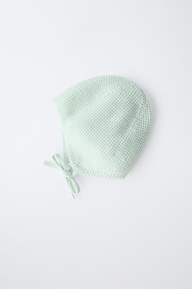BONNET EN MAILLE PERLÉE - Bleu d'eau de Zara - Image 3