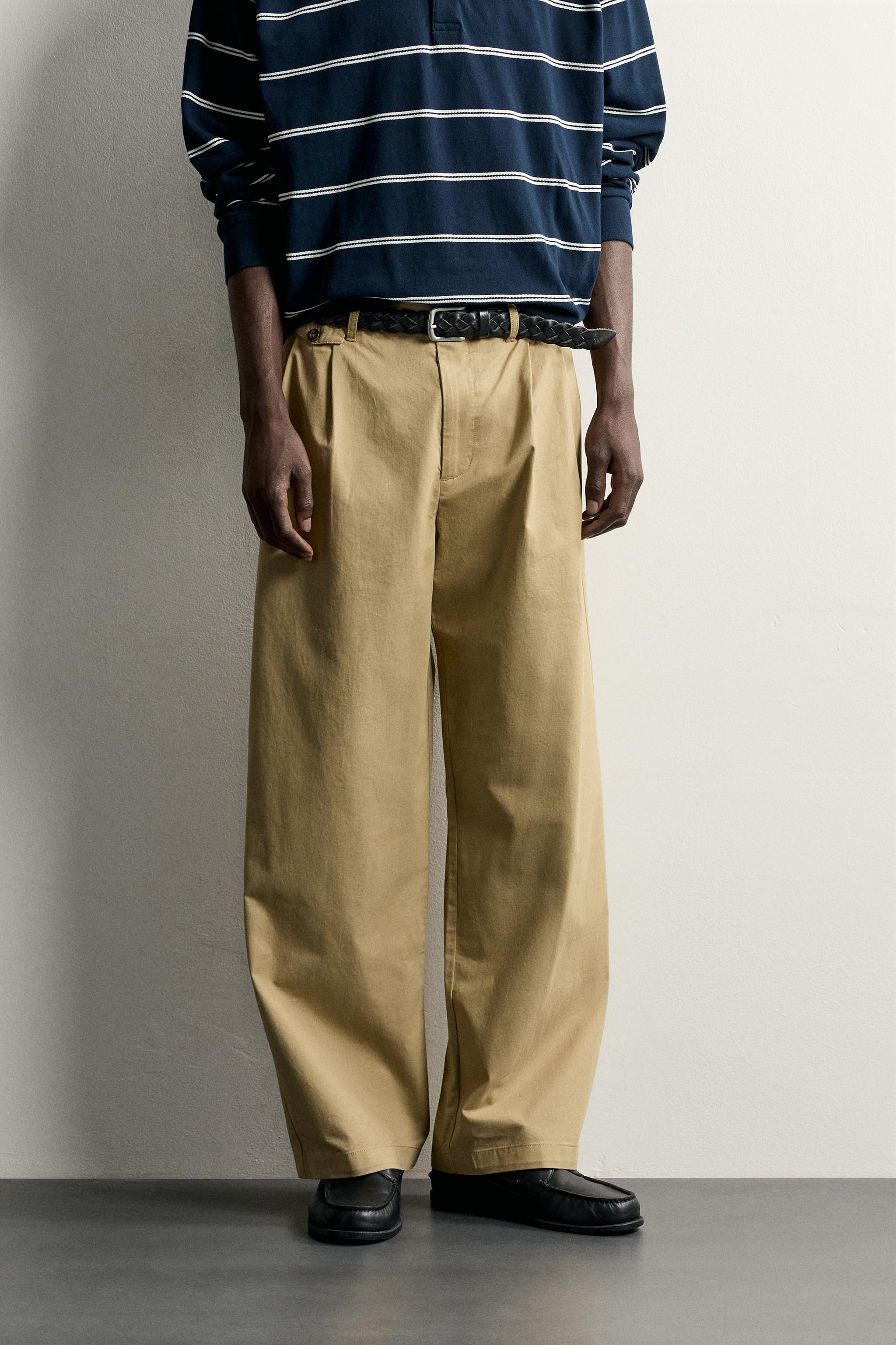 Мужские брюки Zara PLEATED CHINO PANTS — фото 2
