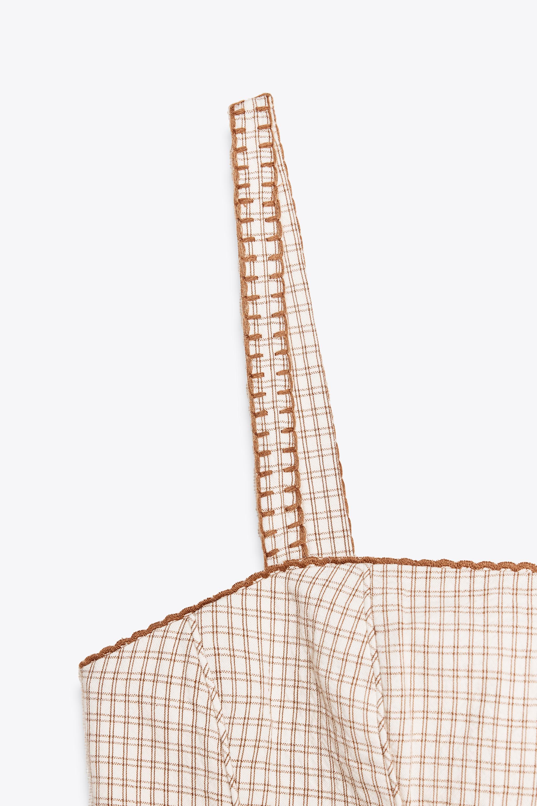 ZARA チェック柄フリルスカート 5107/400 チェック柄フリルスカート - ブラウン/ エクリュ | ZARA Japan