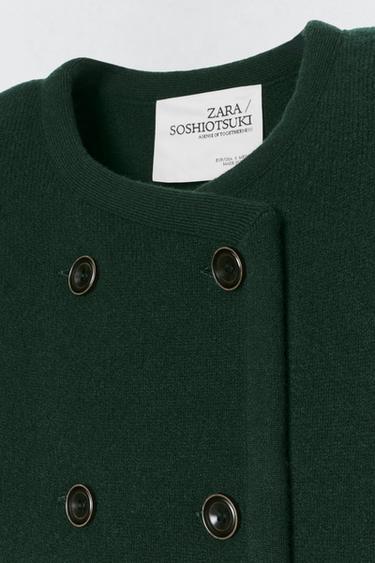 VESTE ÉPAULETTES LAINE SOSHIOTSUKI X ZARA - Vert bouteille foncé de Zara - Image 7