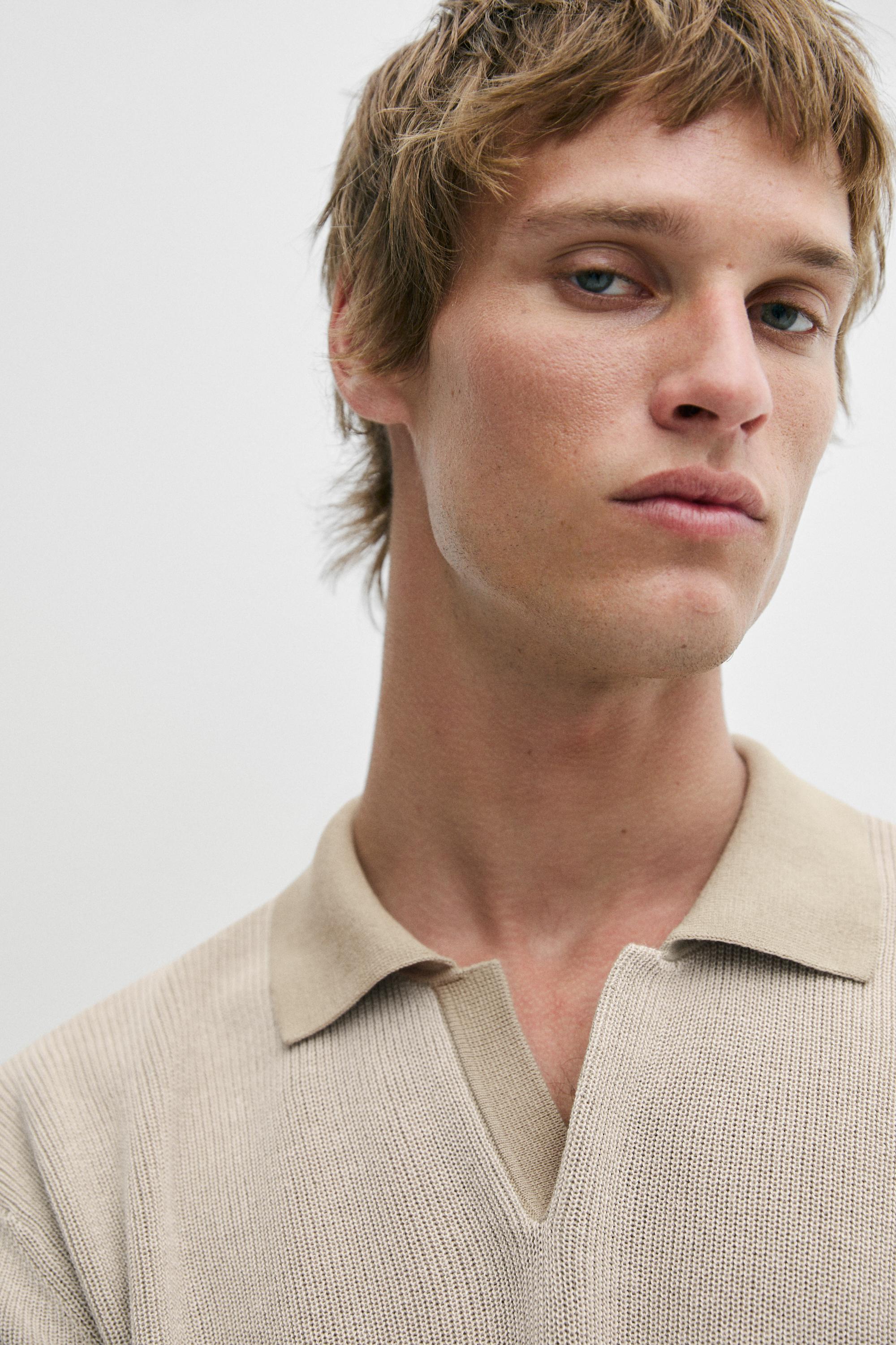 100% Cotton knit polo sweater