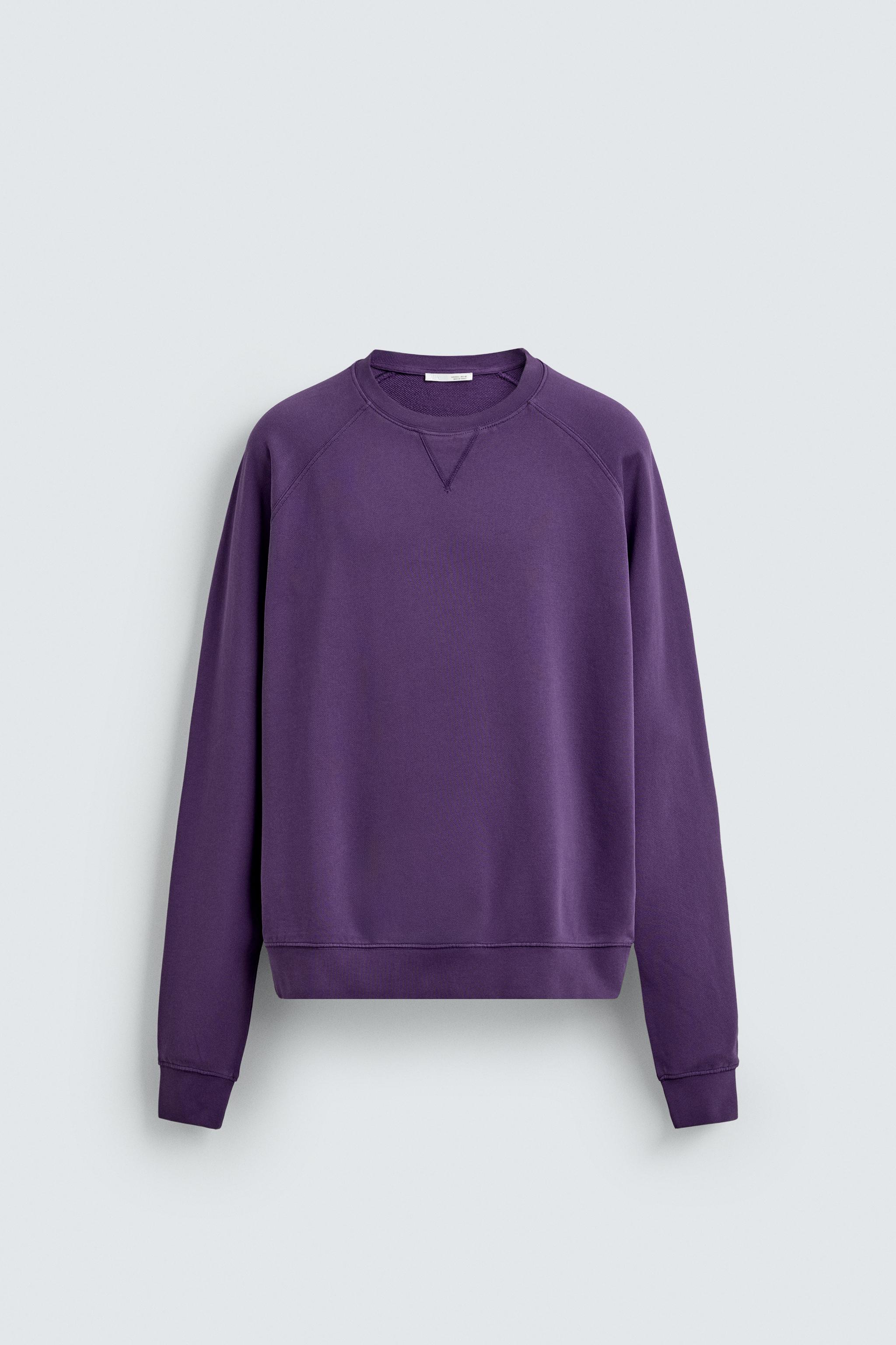 RELAXED FIT CREW NECK SWEATSHIRT — Violet