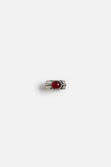 CONTRAST SIGNET RING - Silver by Zara